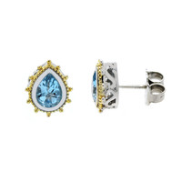 Zilveren oorbellen met Zwitsers-blauwe topaasstenen (Dallas Prince Designs)