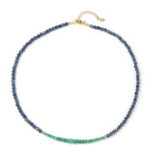 Zilveren halsketting met Blauwe Mozambque Saffieren