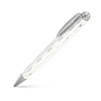 Messingen pen met een witte topaas