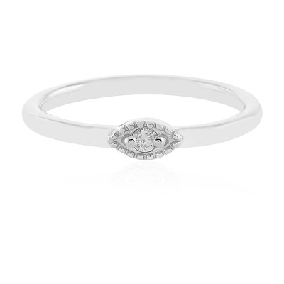 Zilveren ring met een I2 (H) Diamant