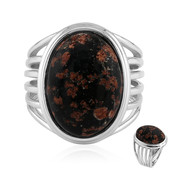 Zilveren ring met een Vuurwerk Obsidiaan