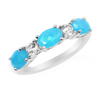 Zilveren ring met Caribische Blauwe opalen
