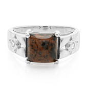 Zilveren ring met een mahonie obsidiaan