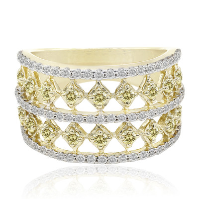 Gouden ring met kanarie gele Diamanten SI (Annette)