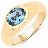 Zilveren ring met een Londen-blauwe topaas