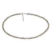 Zilveren halsketting met rookkwartskristallen