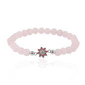 Zilveren armband met rozen kwartskristallen