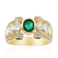 Gouden ring met een AAA Zambia smaragd (Estée Collection)