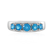 Zilveren ring met een neon blauwe apatiet