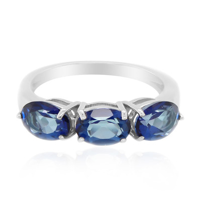 Zilveren ring met Koningsblauwe Topasen