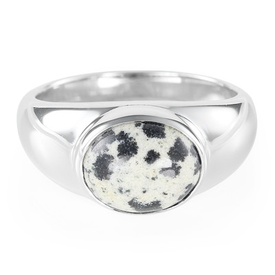 Zilveren ring met een Dalmatiër Jaspis