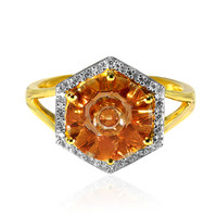 Gouden ring met een Oranje kwarts (Glenn Lehrer)