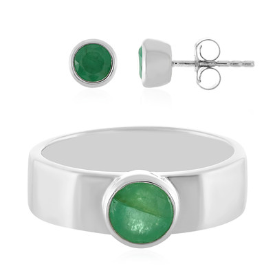 Zilveren ring met Socoto smaragden