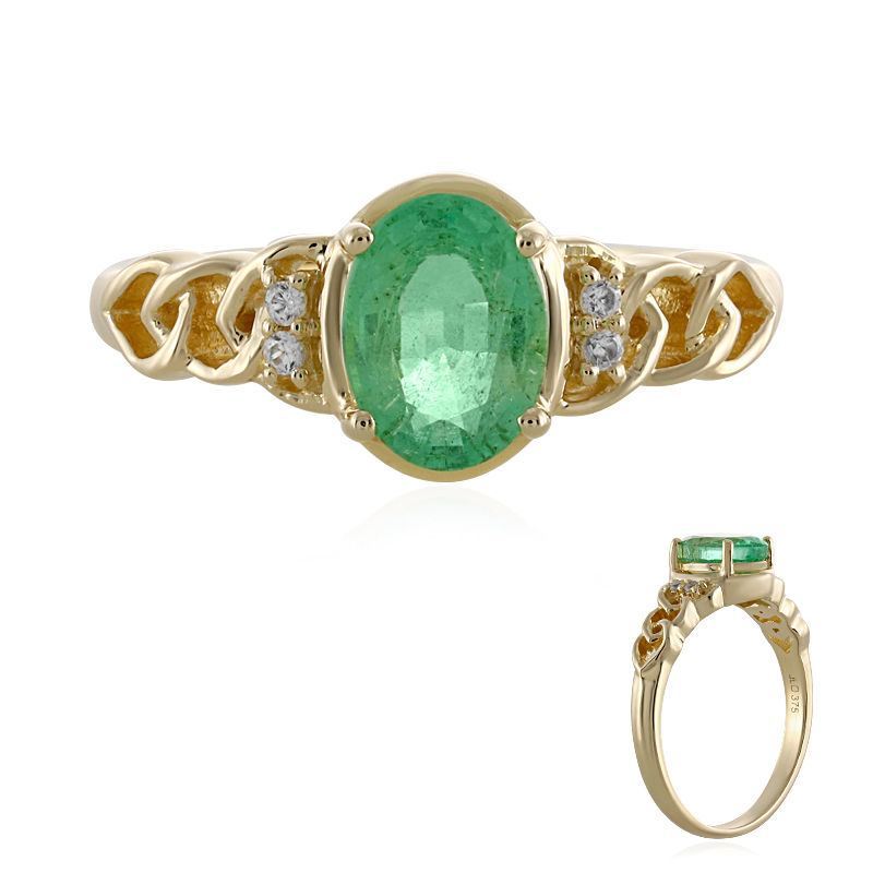 Gouden ring met een smaragd-3588PR | Juwelo sieraden