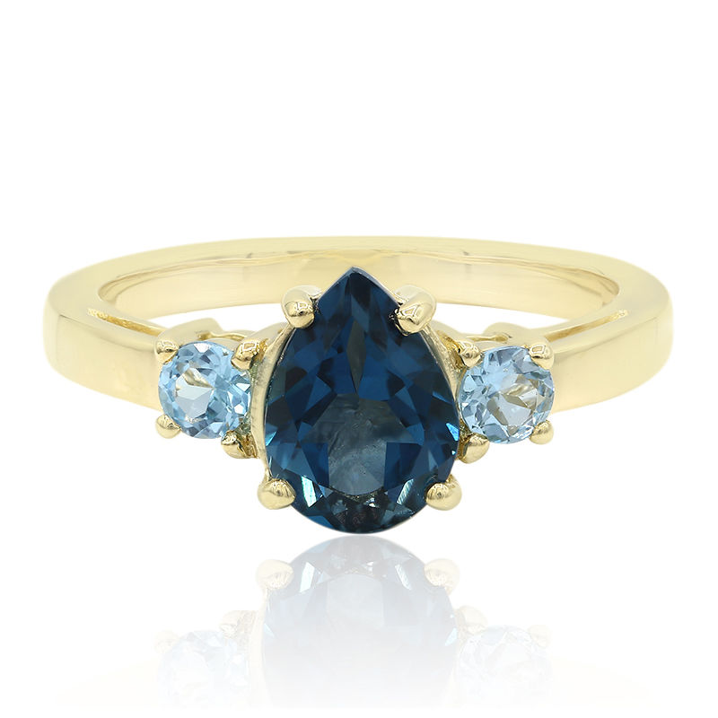 Nieuw Gouden ring met een Londen-blauwe topaas-2860TT | Juwelo sieraden HU-57