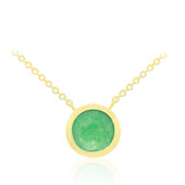 Zilveren halsketting met een groene jade