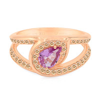 Gouden ring met een roze saffier