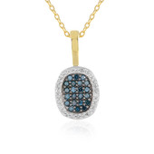 Zilveren halsketting met I2 Blauwe Diamanten