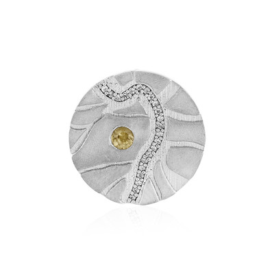 Zilveren hanger met een Gele Zirkoon (MONOSONO COLLECTION)