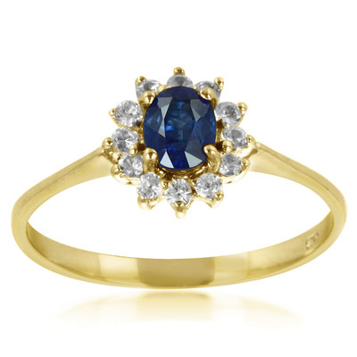 Gouden ring met een blauwe saffier
