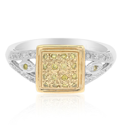 Gouden ring met gele SI1 diamanten