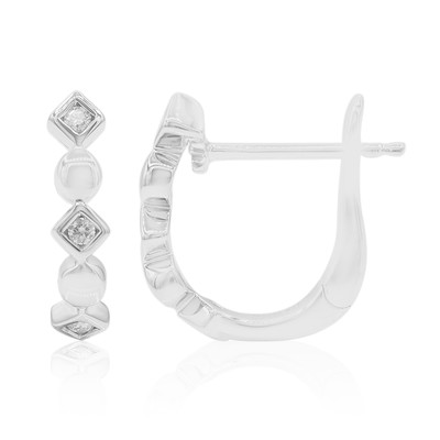 Zilveren oorbellen met I1 (G) Diamanten (Annette)