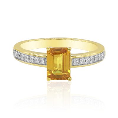 Gouden ring met een Ban Ka Cha oranje Saffier