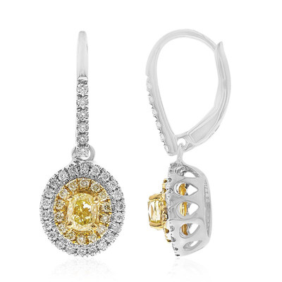 Gouden oorbellen met gele SI1 diamanten (CIRARI)
