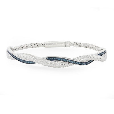 Zilveren armband met blauwe diamanten