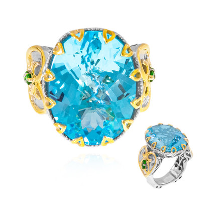 Zilveren ring met een hemel-blauwe topaas (Dallas Prince Designs)