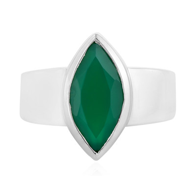 Zilveren ring met een Groene onyx (MONOSONO COLLECTION)