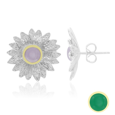 Zilveren oorbellen met lavendel jade (MONOSONO COLLECTION)