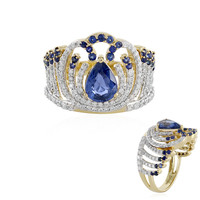 Gouden ring met een blauwe saffier (D'vyere)