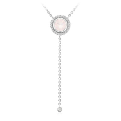Zilveren halsketting met een Angelandia-rozenkwarts