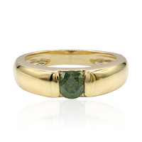 Gouden ring met een groene VS1 diamant