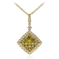 Gouden halsketting met groene SI diamanten (CIRARI)