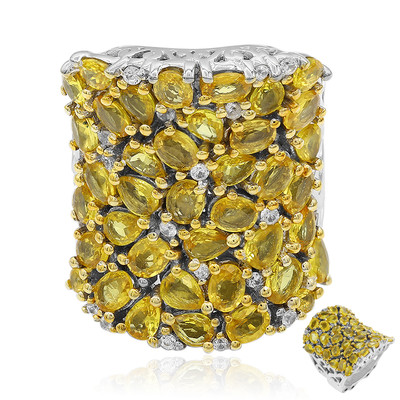Zilveren ring met gele saffieren (Dallas Prince Designs)