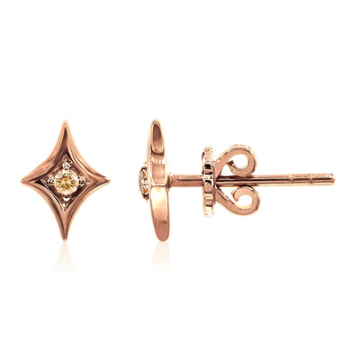 Gouden oorbellen met SI1 Argyle Rose De France Diamanten (Annette)