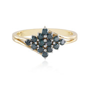 Gouden ring met blauwe SI1 diamanten