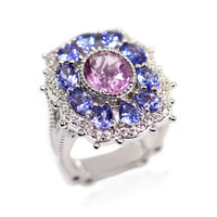 Zilveren ring met een Roze Fluoriet (Dallas Prince Designs)