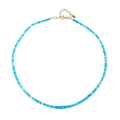 Zilveren halsketting met Neonblauwe Opalen