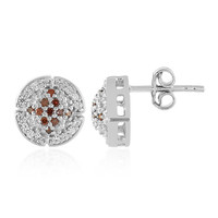Zilveren oorbellen met I3 Cognac Diamanten