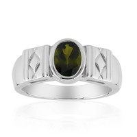 Zilveren ring met een Braziliaanse Groene Toermalijn (Pallanova)