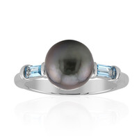 Zilveren ring met een Tahiti parel (TPC)
