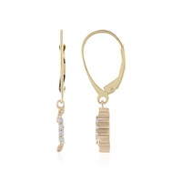 Gouden oorbellen met SI1 (H) Diamanten