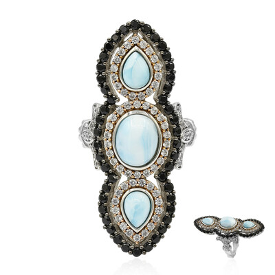 Zilveren ring met een larimar (Dallas Prince Designs)