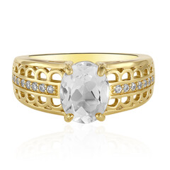 Zilveren ring met een witte topaas