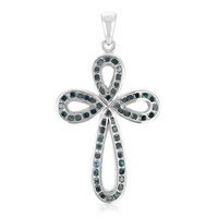 Zilveren hanger met Fancy diamanten