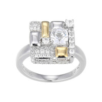 Zilveren ring met een witte topaas (Adela Silber)