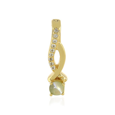 Zilveren hanger met een kattenoog-chrysoberil